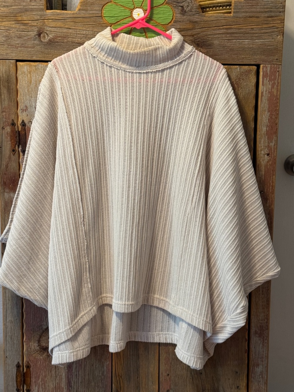 Free People Ivory Ribbed Women's cocoon Sweater medium